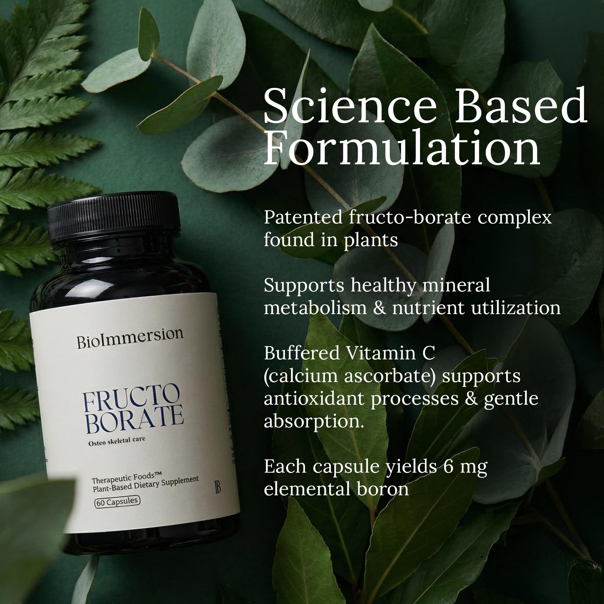 BioImmersion Fructo Borate, ingredientes naturales que sustentan la fórmula.