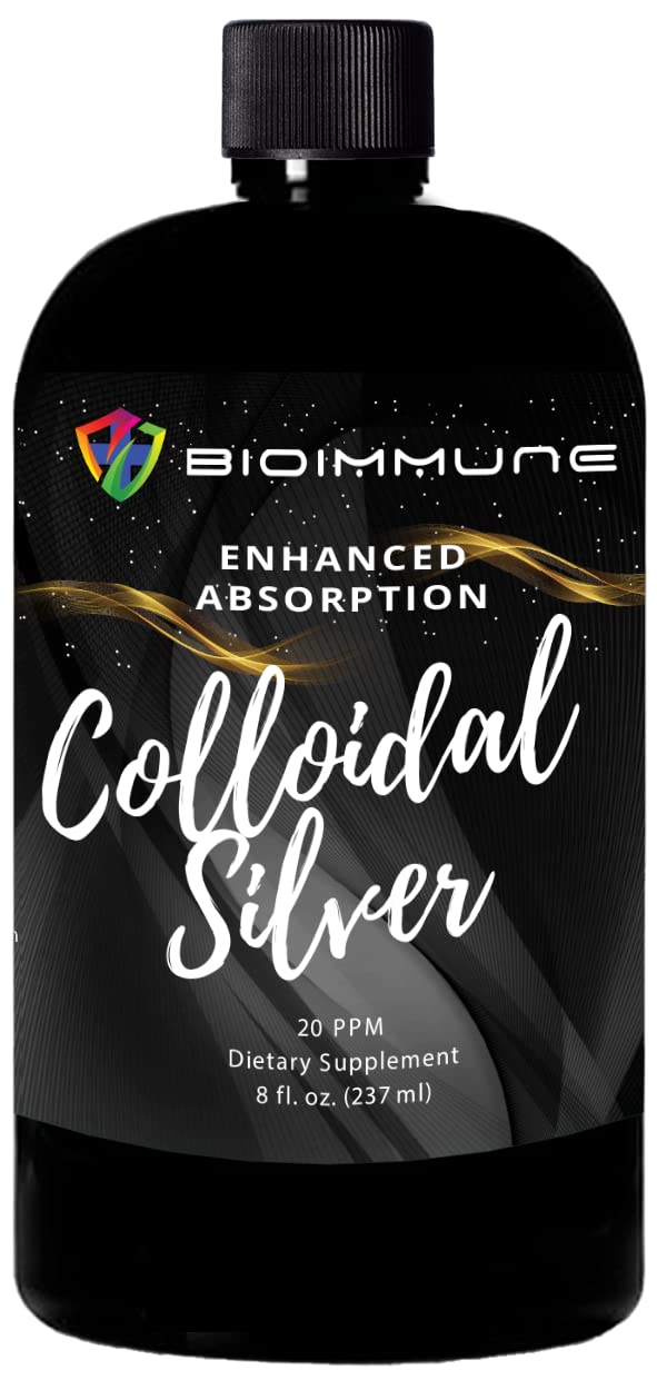 BioImmune Colloidal Silver Hydrosol, botella lista para uso diario y bienestar.