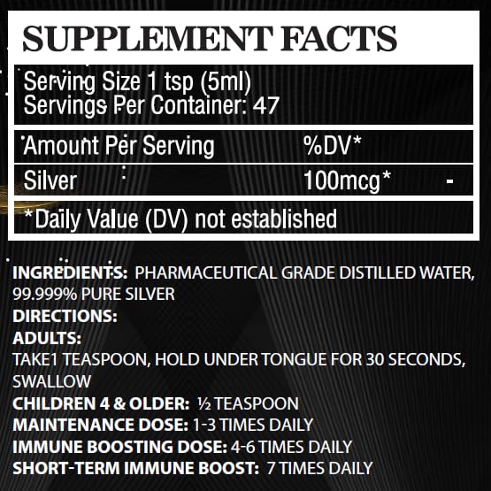 BioImmune Colloidal Silver Hydrosol, envase seguro para almacenamiento y uso prolongado.