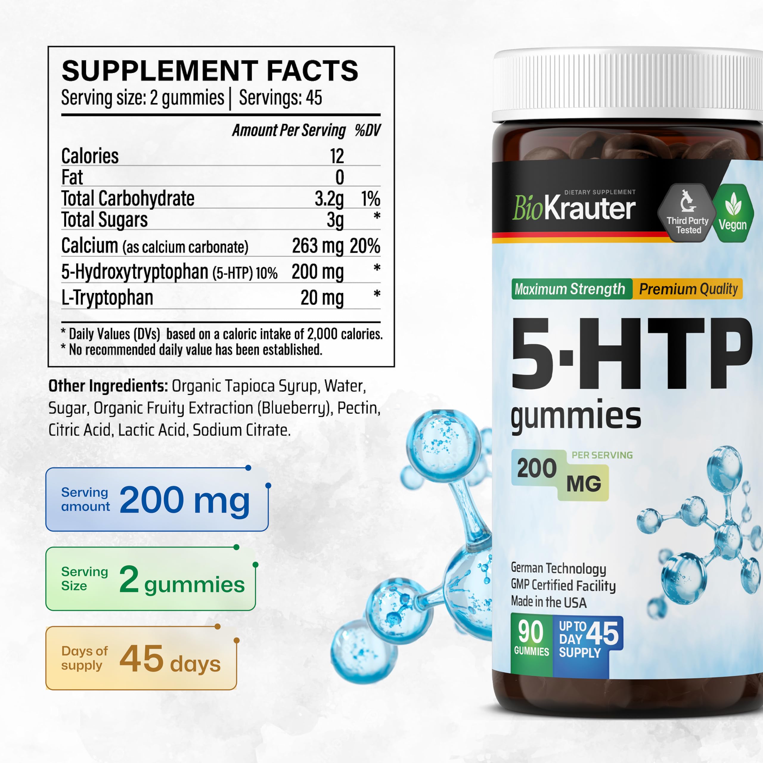 BIO KRAUTER 5HTP envase práctico para uso diario