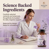 Biolen Labs MigraNova: sello de fabricación en EE. UU. para confianza.