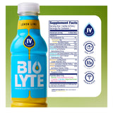 BIOLYTE sabor limón lima, botella refrescante para rehidratación