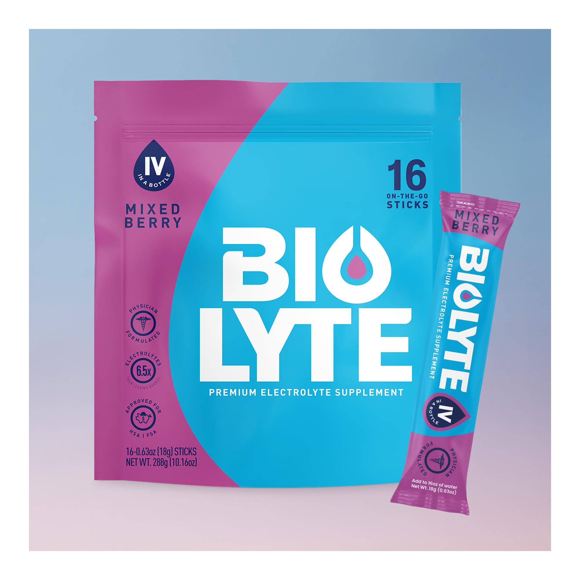 BIOLYTE opción sin colorantes, apta para keto y gluten