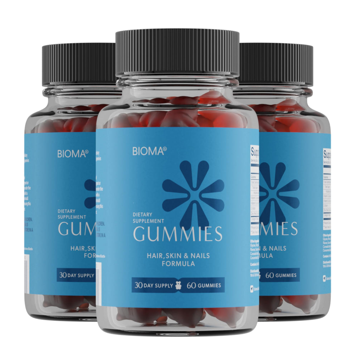 BIOMA gominolas para cabello saludable, uso diario.