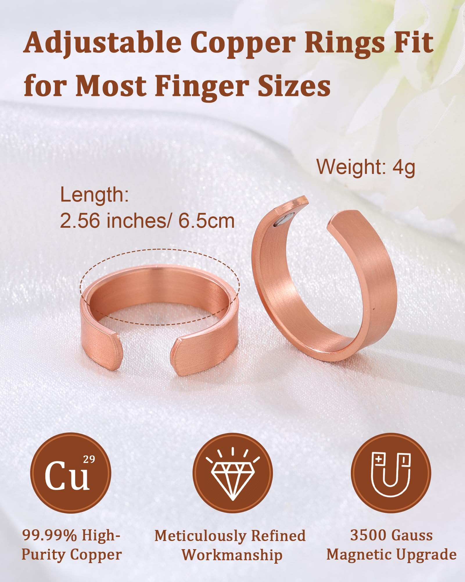 BioMag: anillo magnético de cobre ajustable para una talla personalizada.
