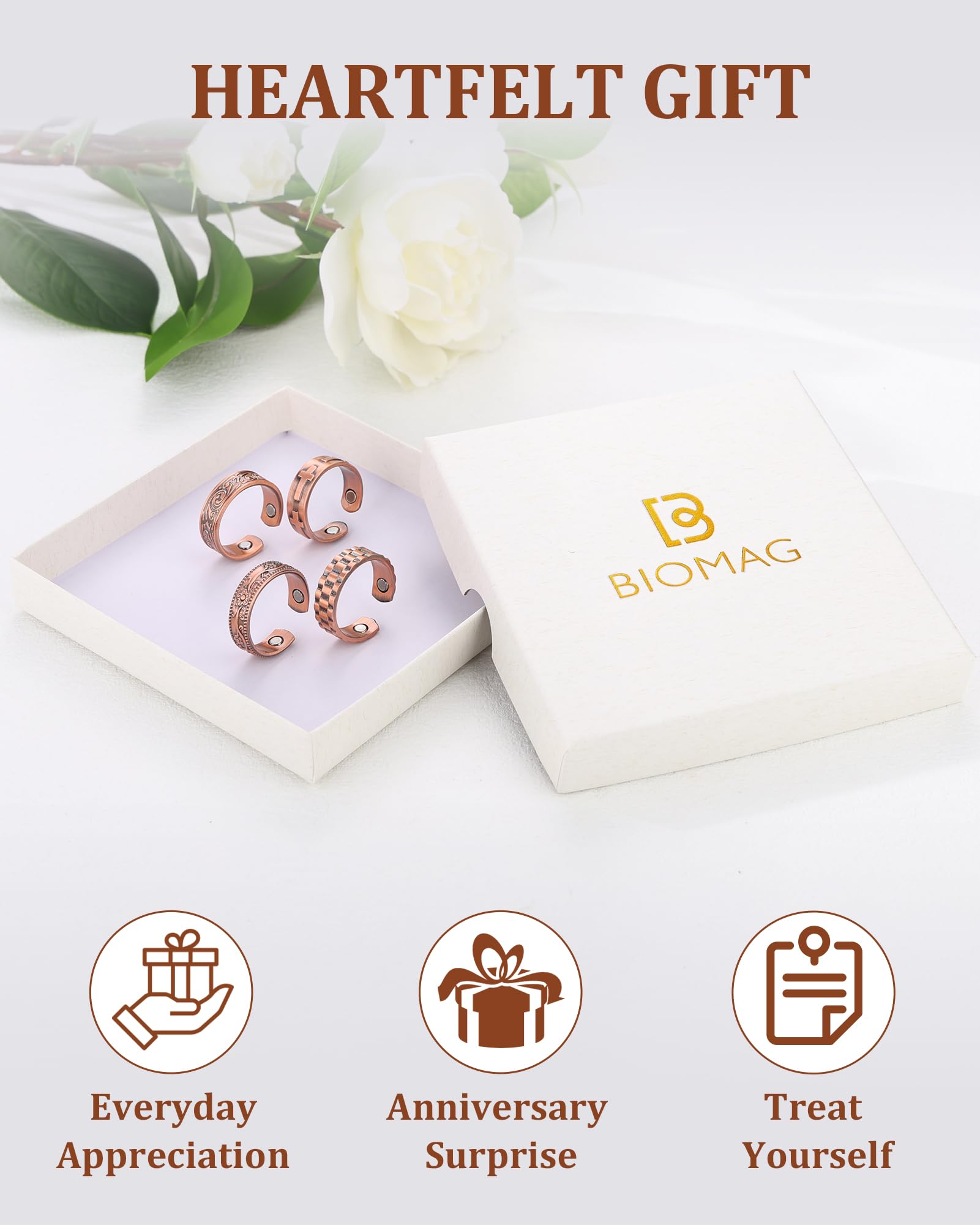 BioMag anillos para hombres y mujeres con estilo versátil.