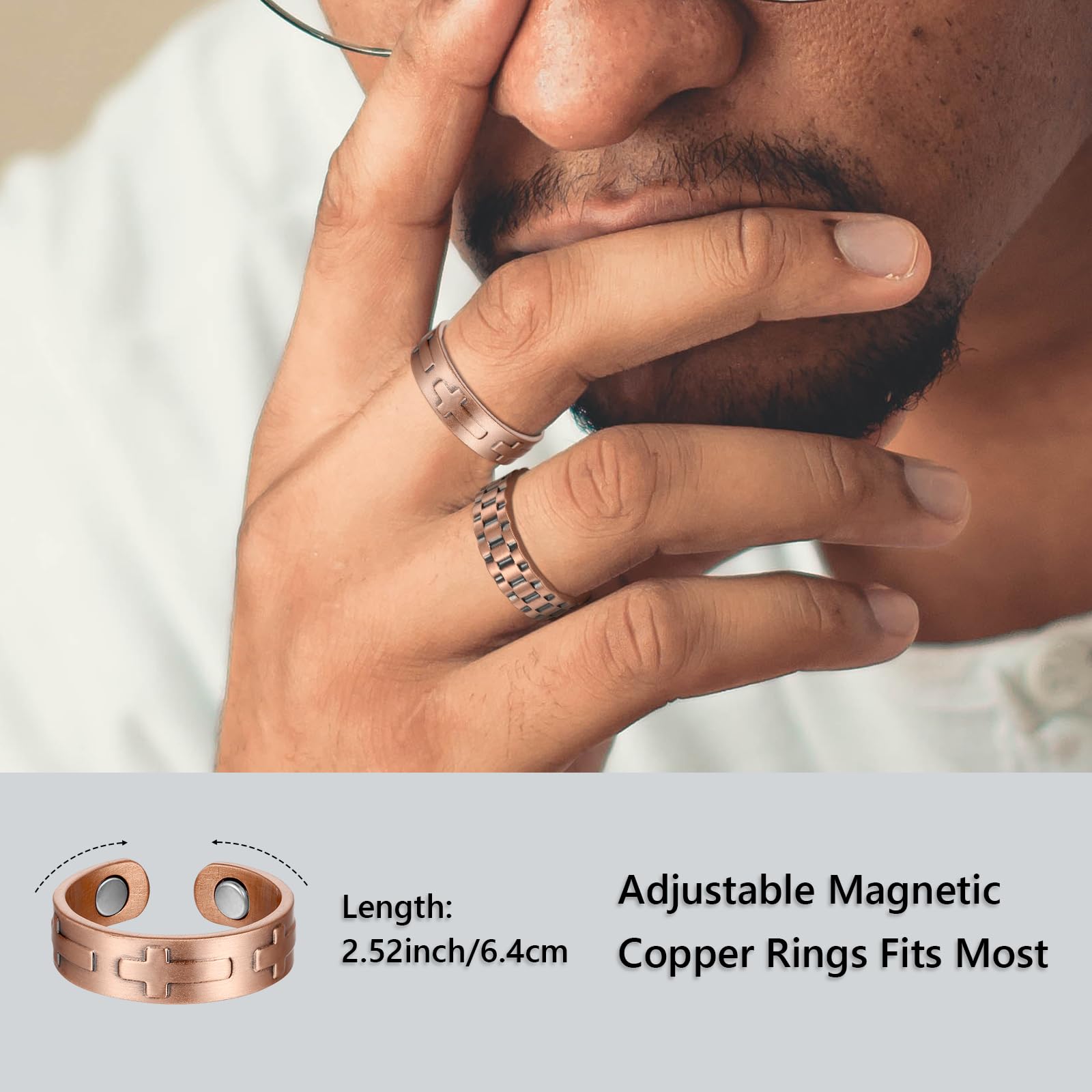 BioMag anillos magnéticos de cobre con 3500 gauss para energía estable.