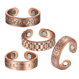BioMag anillos de cobre puro ajustables, cómodo uso diario y hipoalergénico.