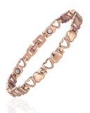 BioMag brazalete para mujer en titanio con acabado oro rosa, detalle elegante para uso diario