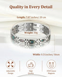 Detalle de cristal en BioMag pulsera magnética, toque elegante.