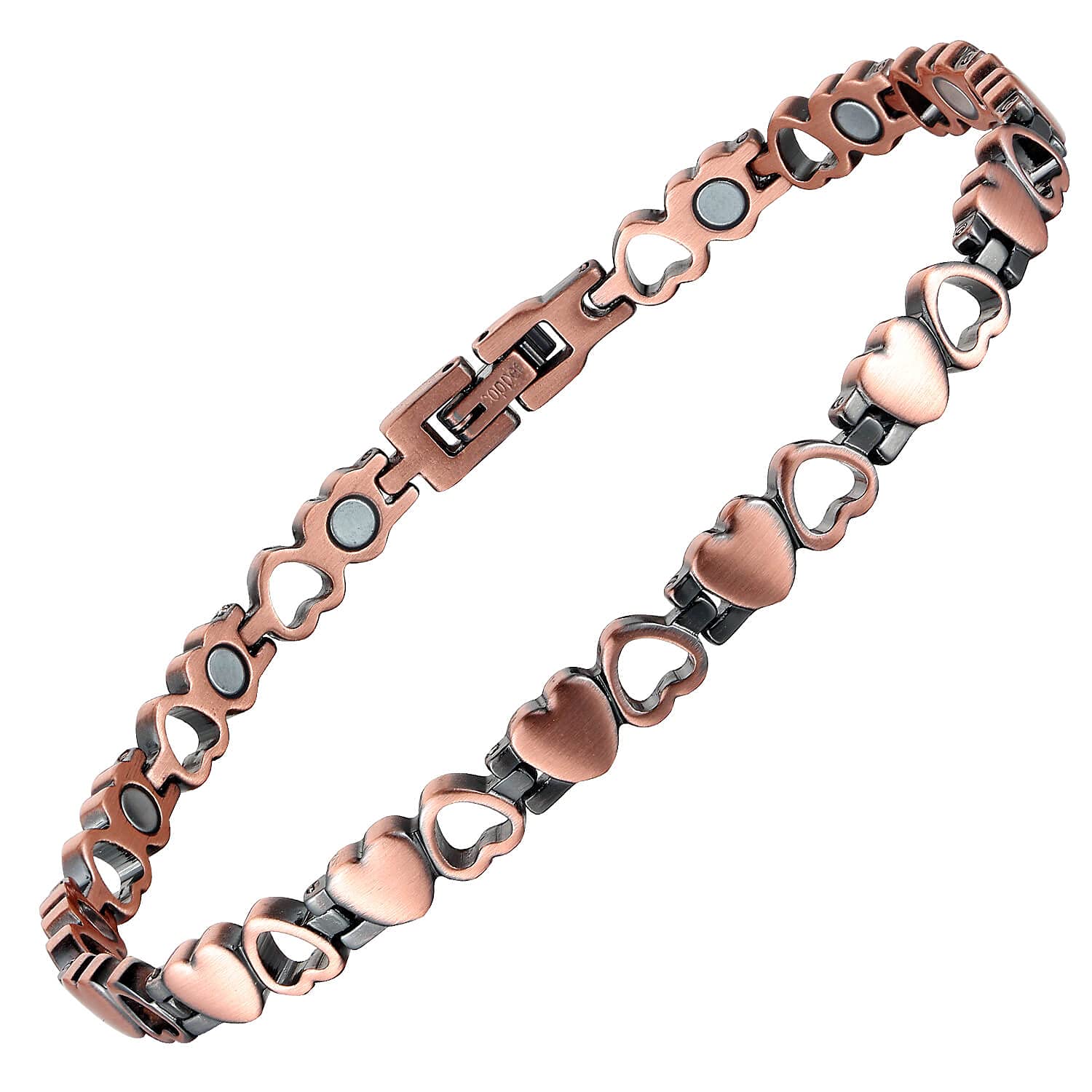 Pulsera BioMag para tobillo con diseño de corazón, elegante para uso diario.