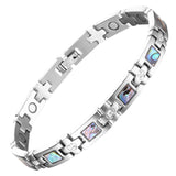Pulsera magnética BioMag para mujer en titanio, estilo versátil y duradero.