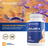 BioMatrix Pylor-X: caja de presentación destacando el formato de 120 cápsulas.
