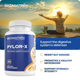 BioMatrix Pylor-X: cápsulas en primer plano para apoyar la salud digestiva.