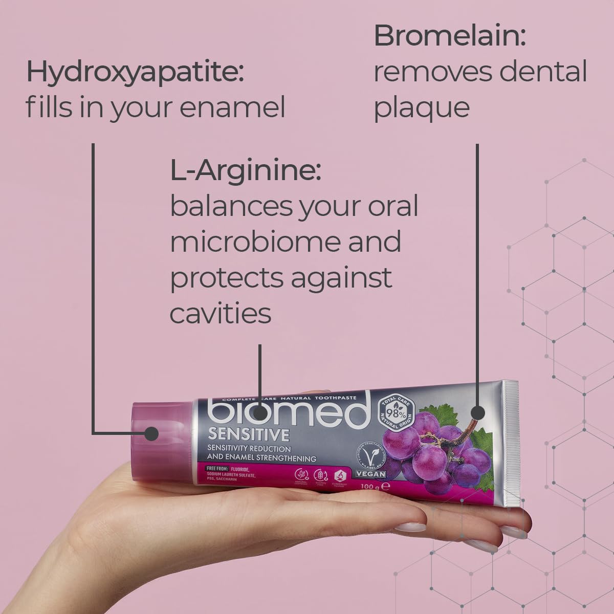 Biomed Pasta Dental dientes sensibles, ayuda a la comodidad diaria al cepillar.