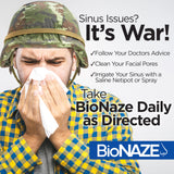 Etiqueta informativa de Bionaze con beneficios clave del probiótico bucal.