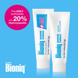 Bioniq Plus+ uso diario sin fluoruro ni SLS para cuidado dental.