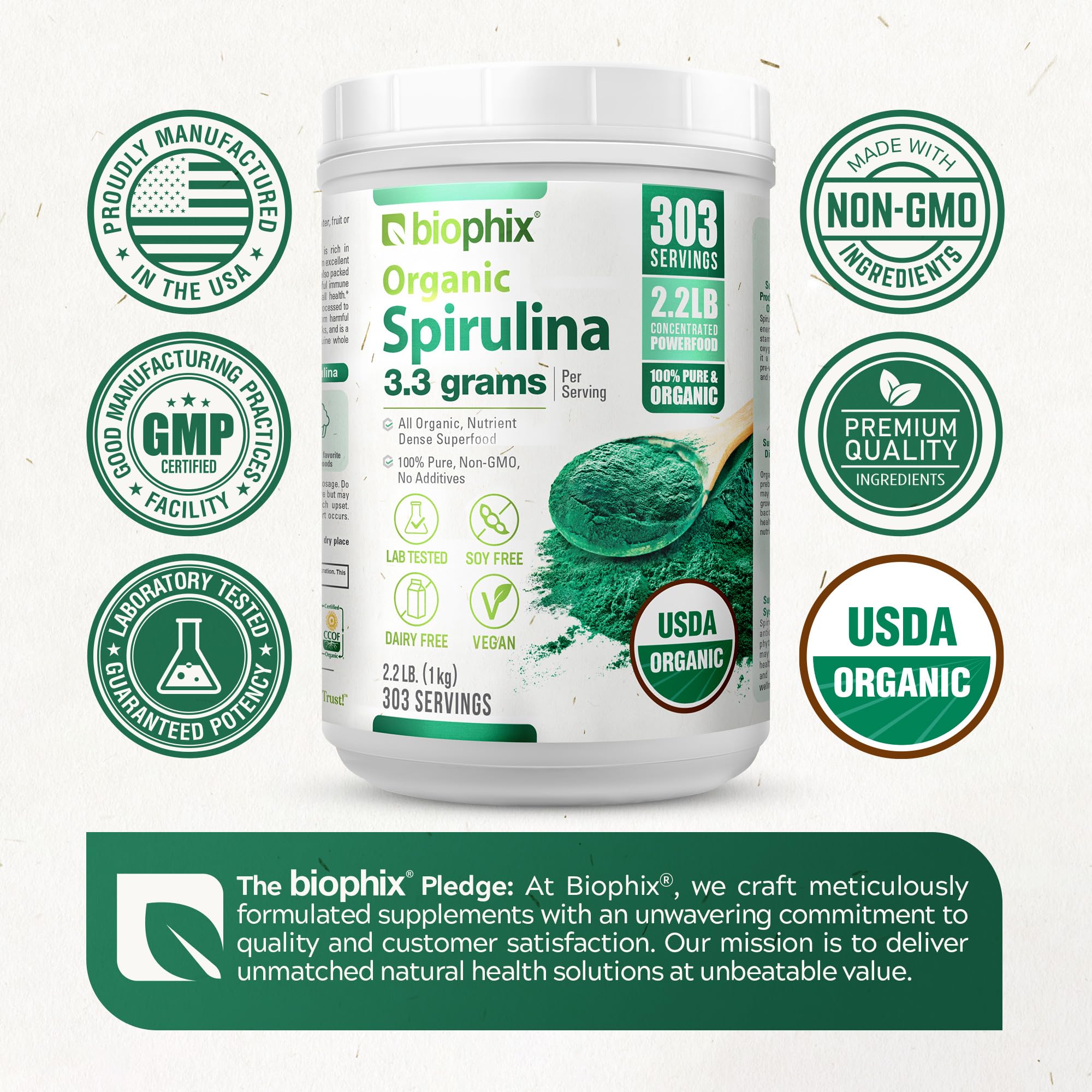 Bebida diaria con espirulina Biophix para una opción nutritiva