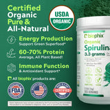 Espirulina orgánica pura Biophix para añadir proteína vegetal