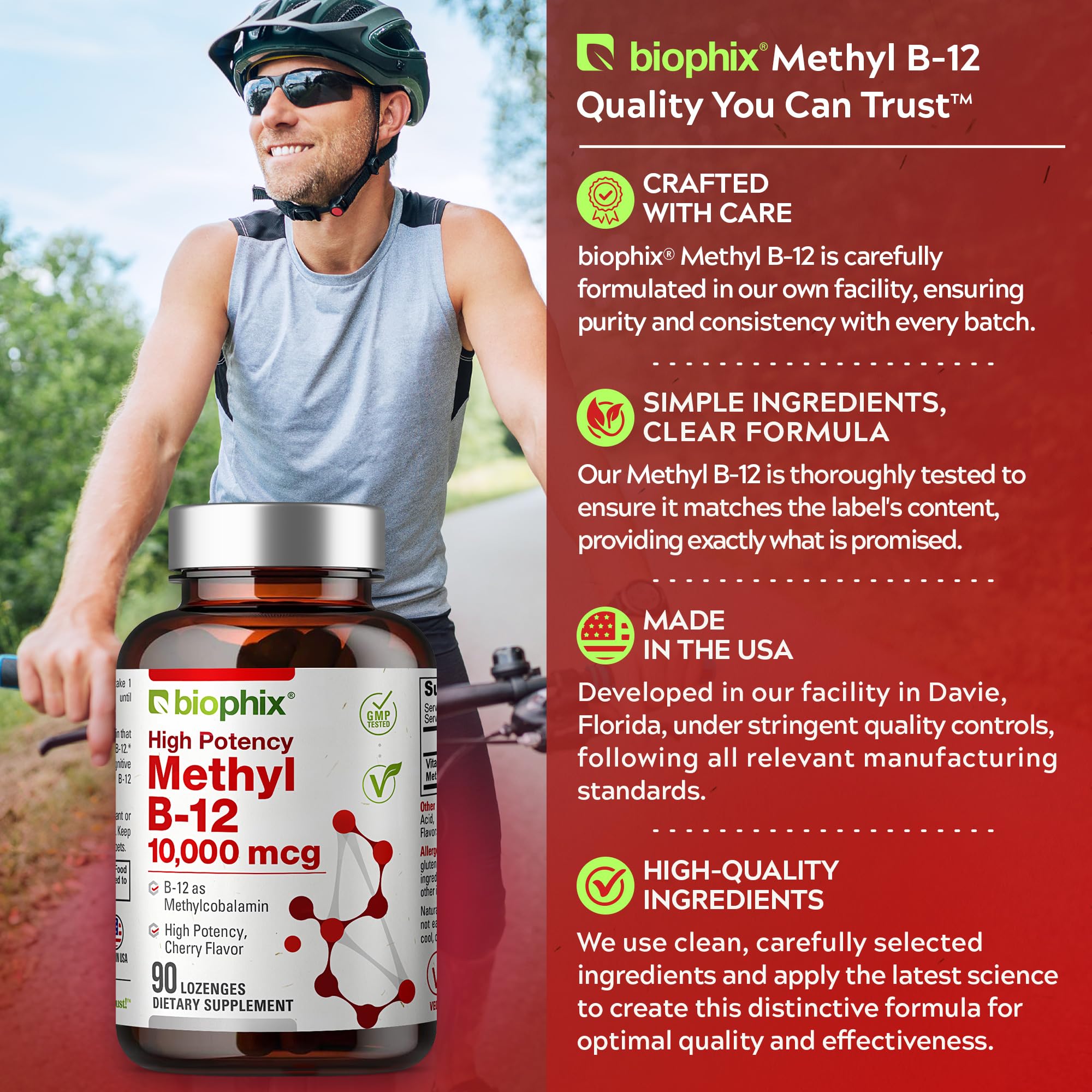 Comprimidos veganos Biophix Methyl B-12 para dieta vegetariana.