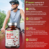 Comprimidos veganos Biophix Methyl B-12 para dieta vegetariana.