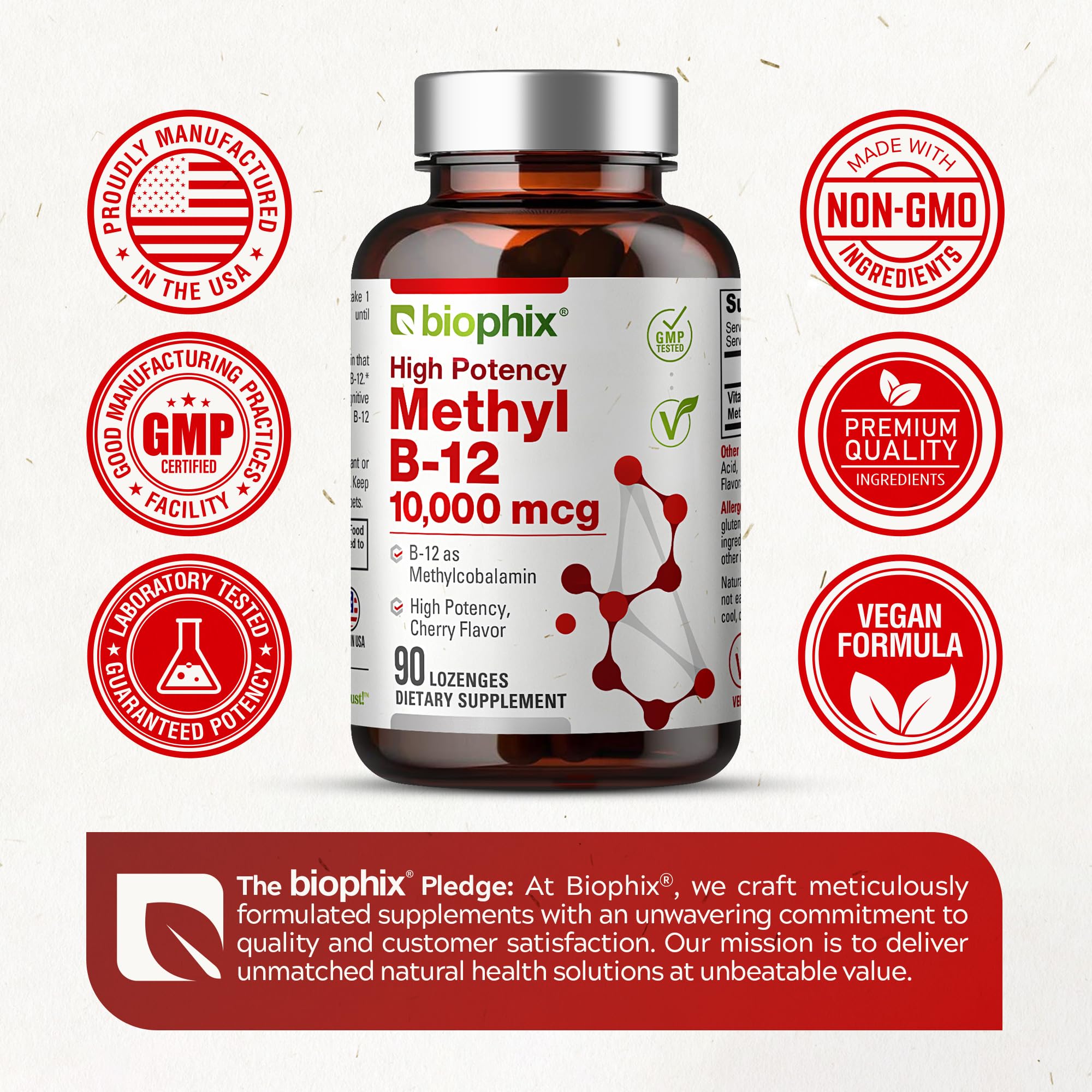 Biophix Methyl B-12, botella con calidad cGMP y origen estadounidense.