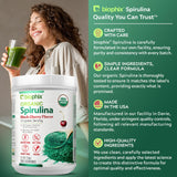 Biophix Spirulina con sabor cereza negra en frasco familiar, ideal para uso diario
