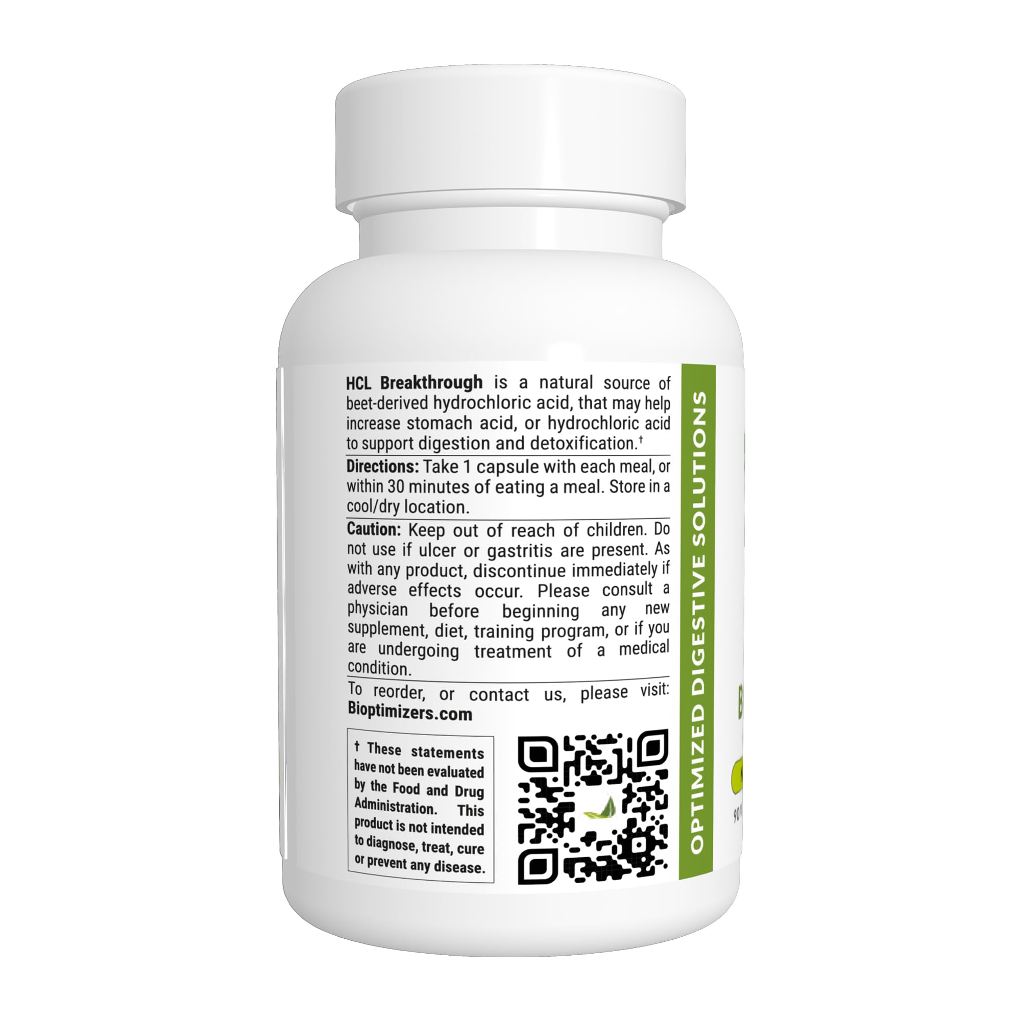 BIOptimizers HCL Breakthrough cápsulas, apoyo para la digestión de proteínas y carbohidratos