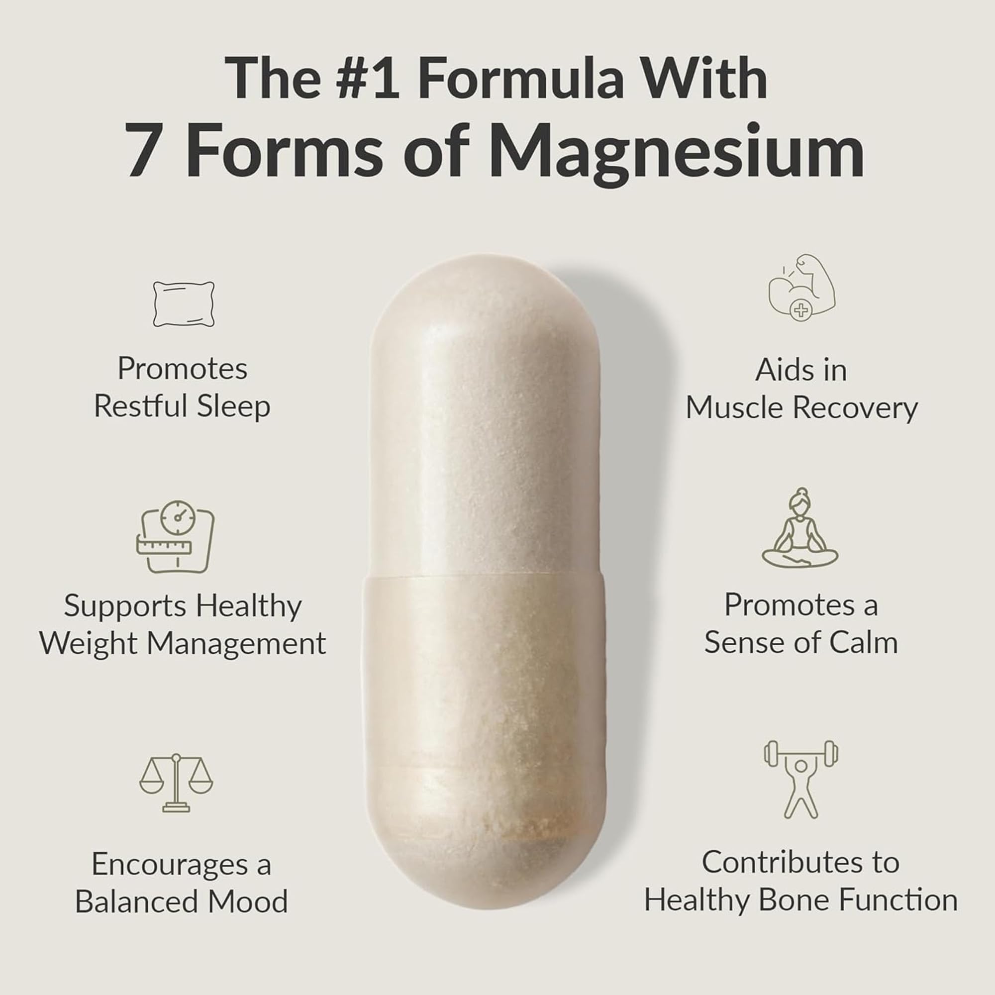 BIOptimizers Magnesium Breakthrough, cápsulas en mano, absorción rápida para el día.