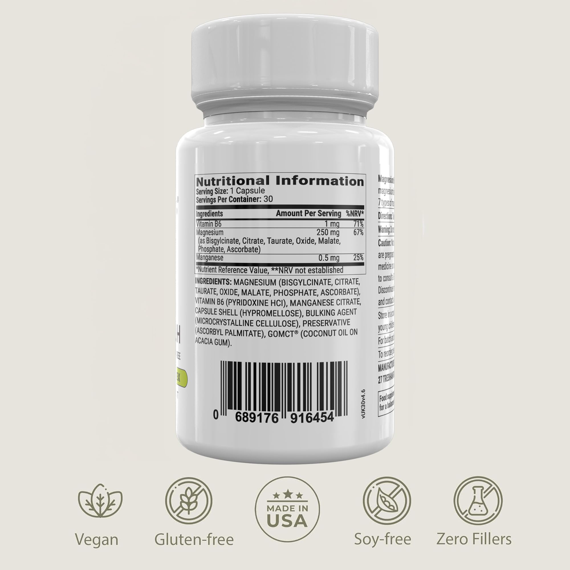 BIOptimizers Magnesium Breakthrough, etiqueta informativa, 7 formas de magnesio para bienestar.