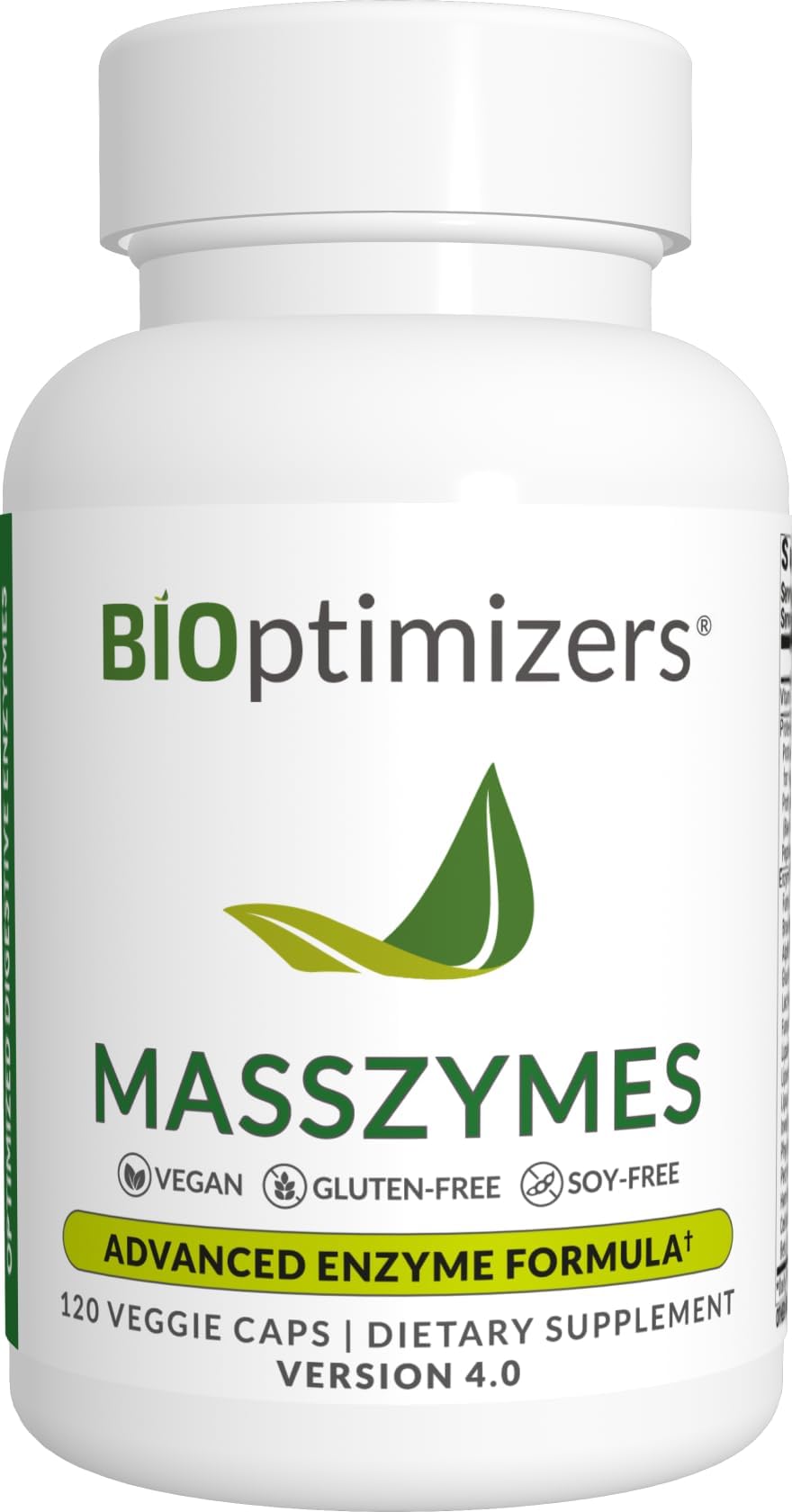 BIOptimizers MassZymes, caja de cápsulas digestivas para apoyar la salud intestinal.