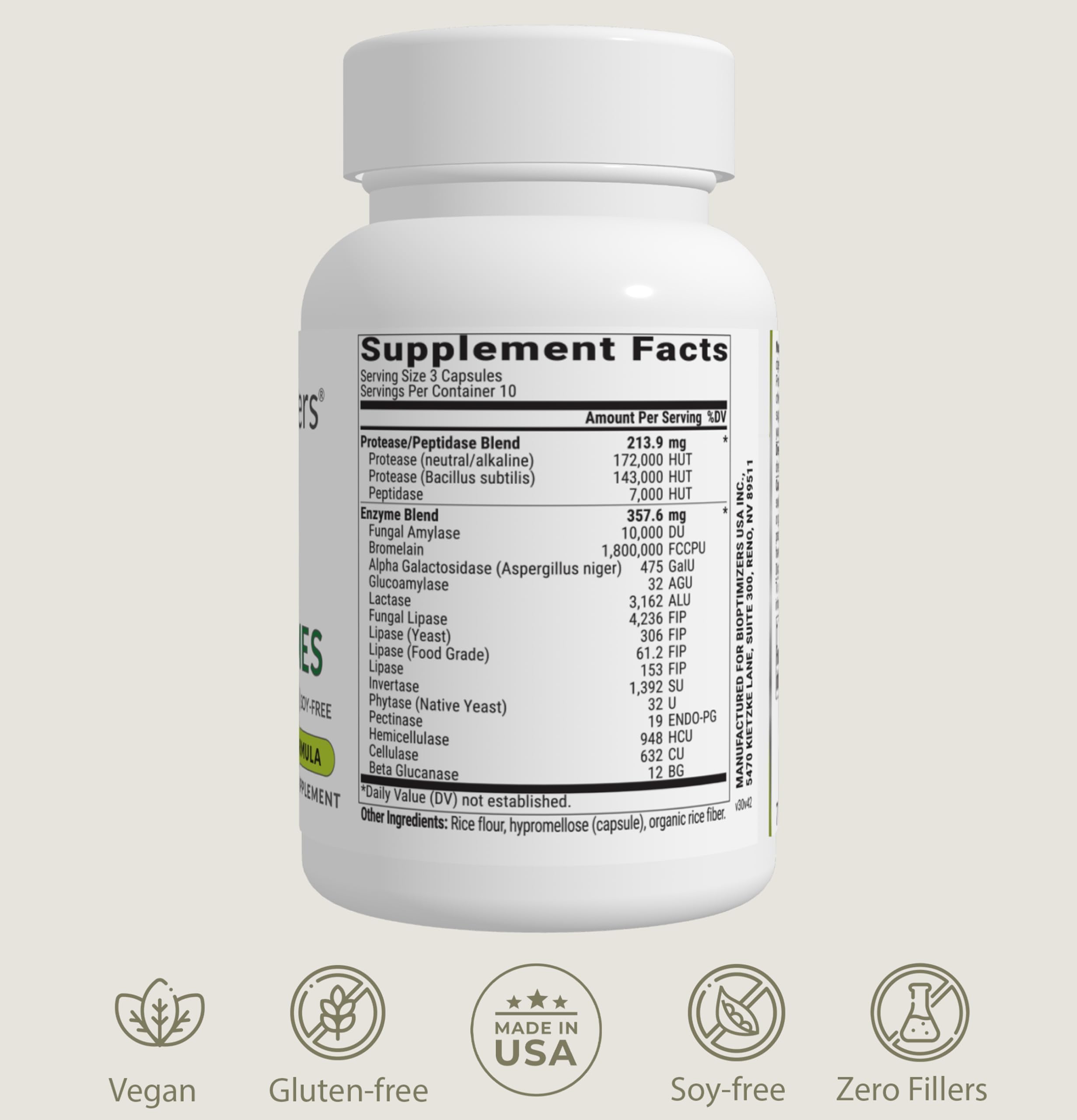 BIOptimizers MassZymes: caja de 30 cápsulas para uso diario