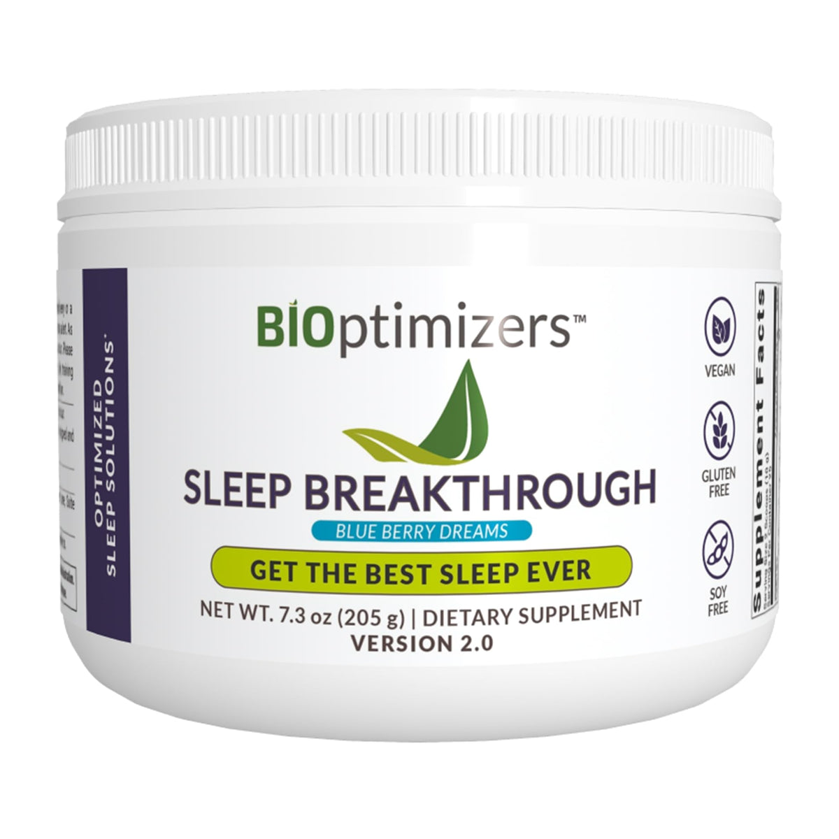 BIOptimizers Sleep Breakthrough 2.0 frasco frontal, apoyo natural para dormir mejor sin somnolencia