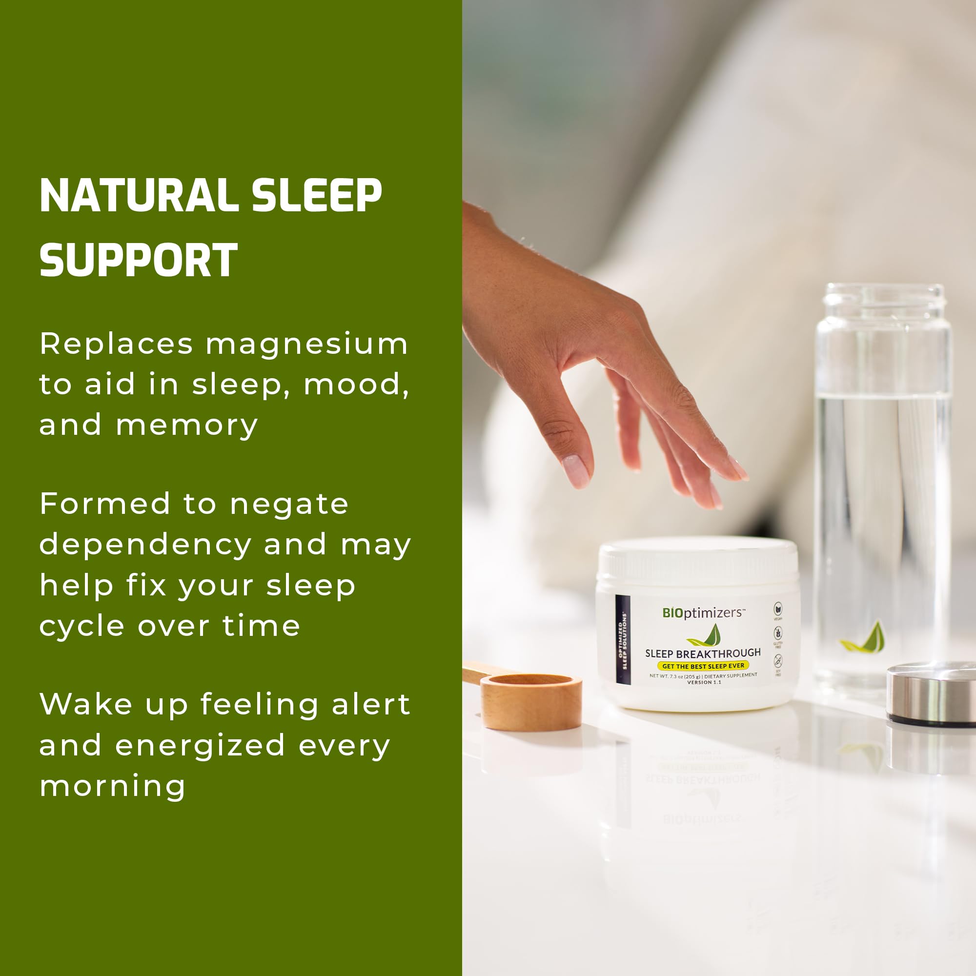 BIOptimizers Sleep Breakthrough 2.0 polvo-mezcla, mezcla fácil para apoyar noches relajadas