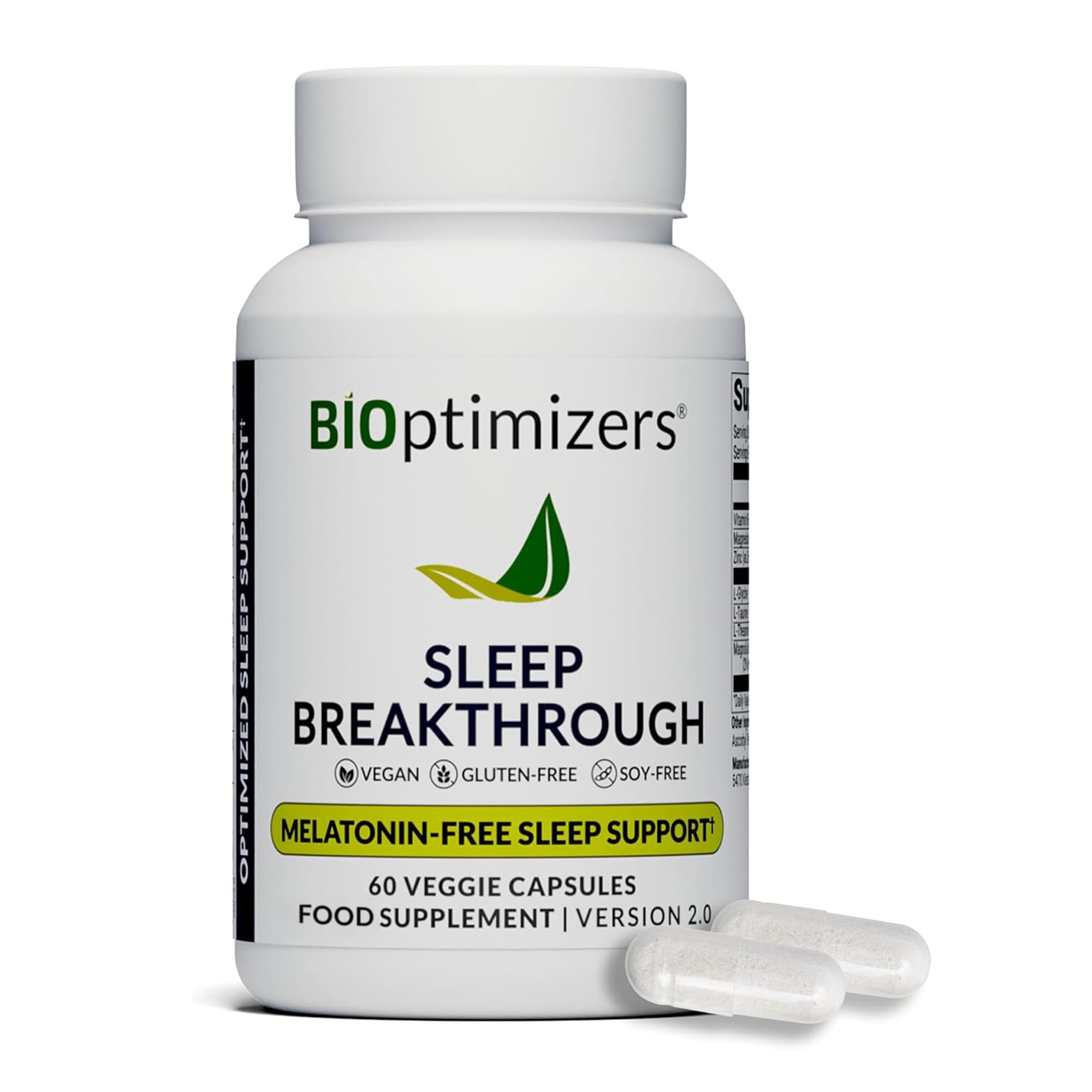 BIOptimizers Sleep Breakthrough cápsulas: botella frente para iniciar un sueño calmado.