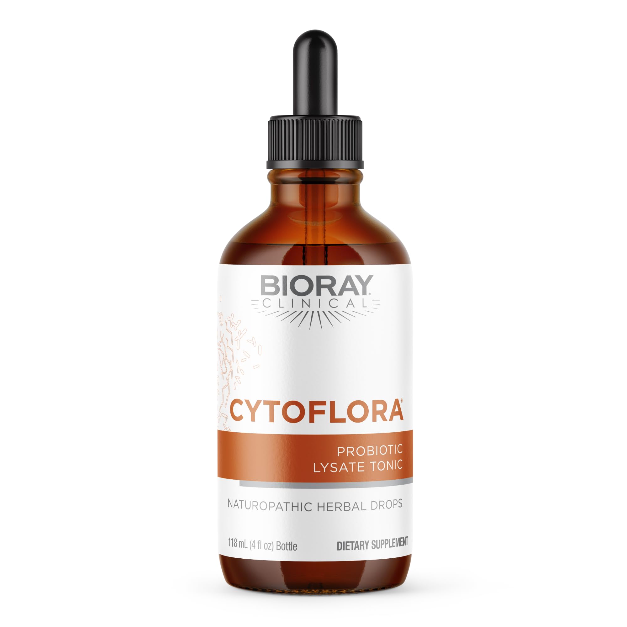 BIORAY CytoFlora, botella, apoyo a la inmunidad intestinal y bienestar digestivo.