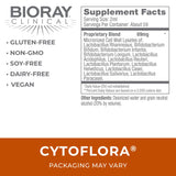 BIORAY CytoFlora, etiqueta, resalta beneficios para la salud intestinal.