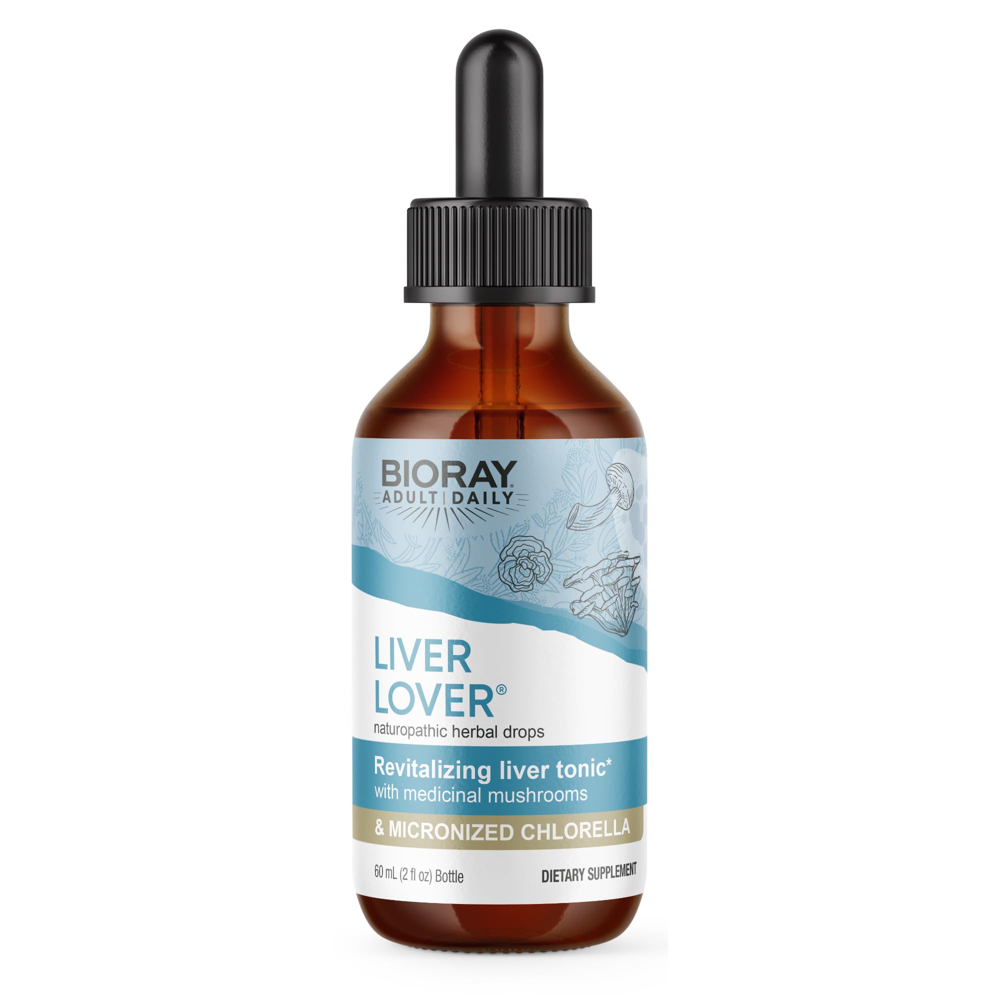 BIORAY Daily Liver Lover botella 2 oz, posible apoyo a hígado y energía.