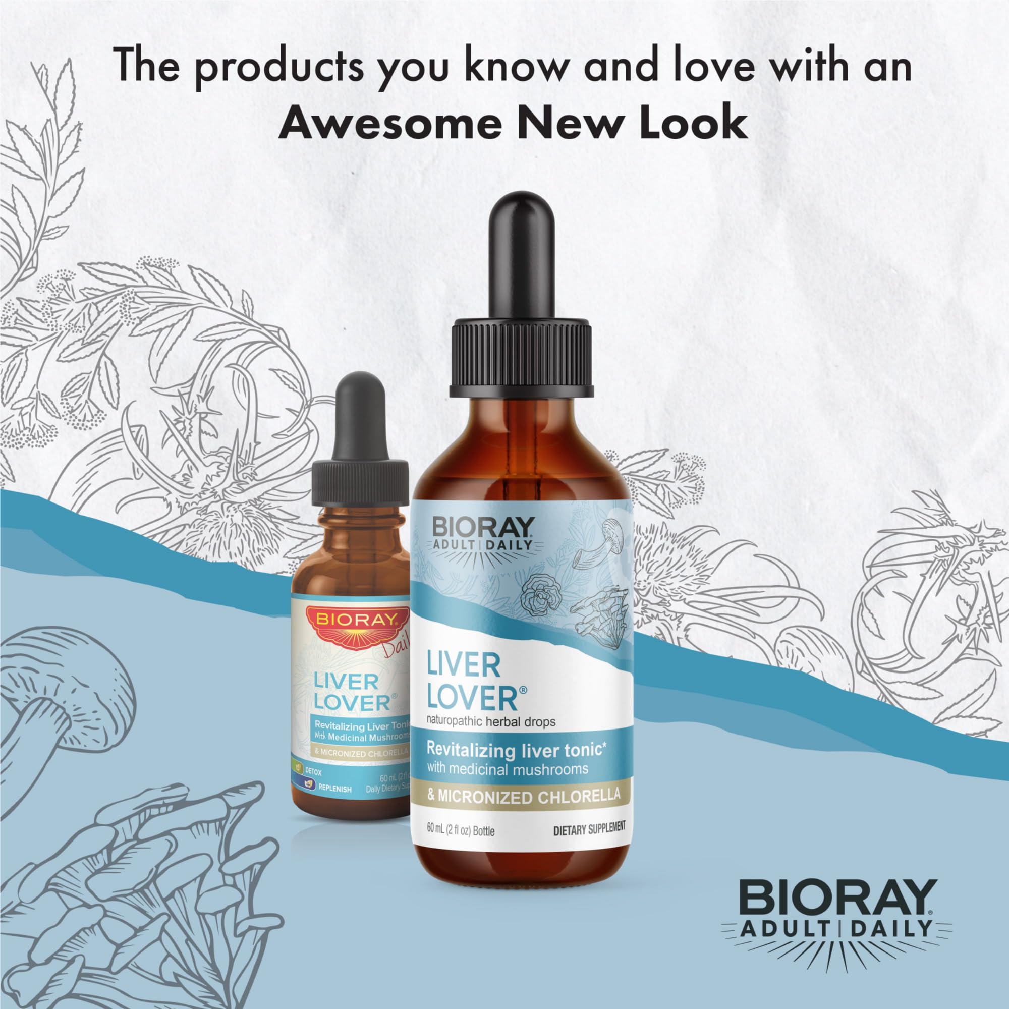 BIORAY Daily Liver Lover frasco, posible ayuda para piel radiante y tranquilidad diaria.