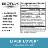 BIORAY Daily Liver Lover etiqueta frontal, posible uso diario para bienestar general.