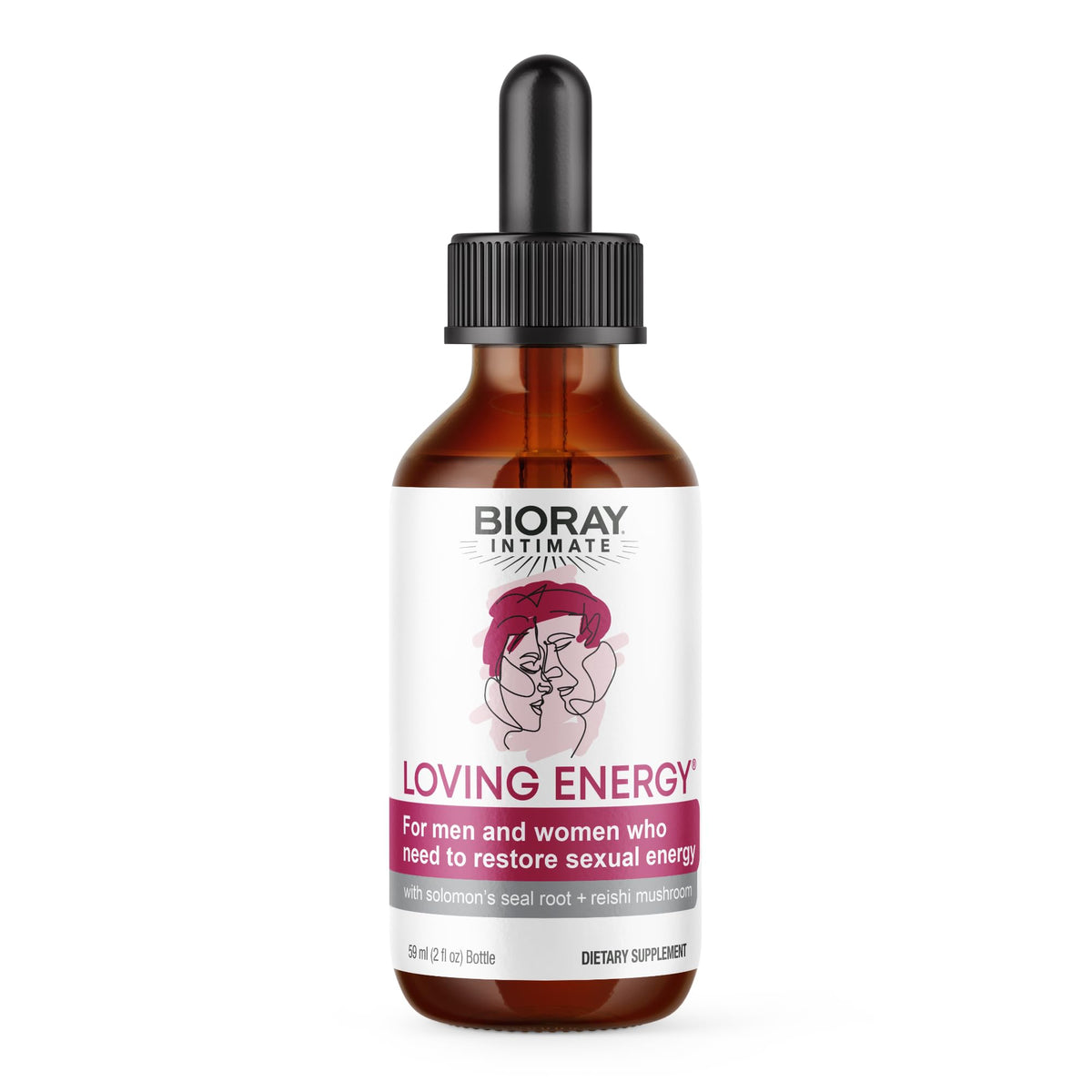 BIORAY Energía Amorosa Íntima: botella con gotero para dosis diaria y energía sostenida.