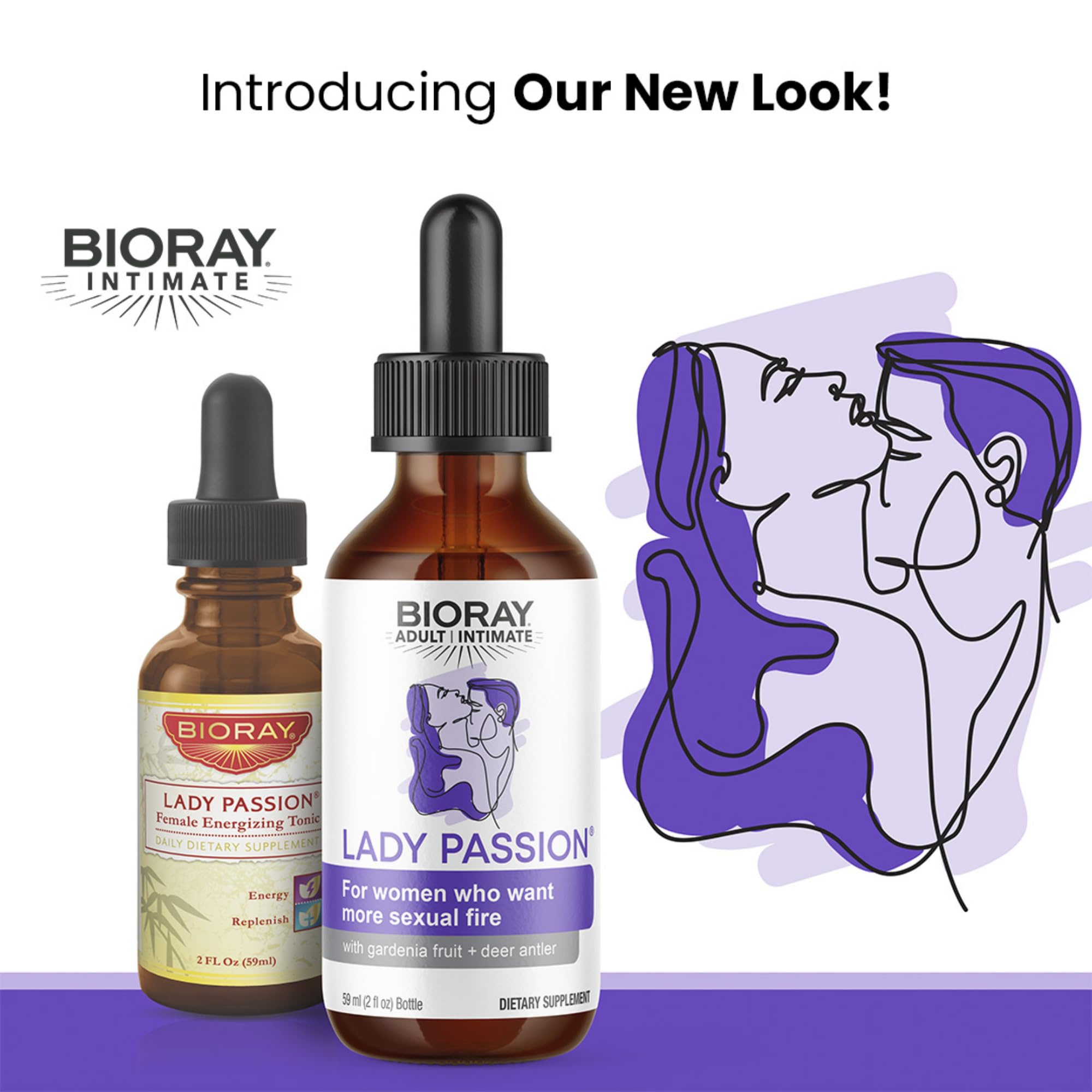 BIORAY Intimate Lady Passion etiqueta del producto, lista de ingredientes sin OGM y gluten