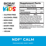 BIORAY Kids NDF Calm etiqueta muestra ingredientes y beneficios para tranquilidad diaria