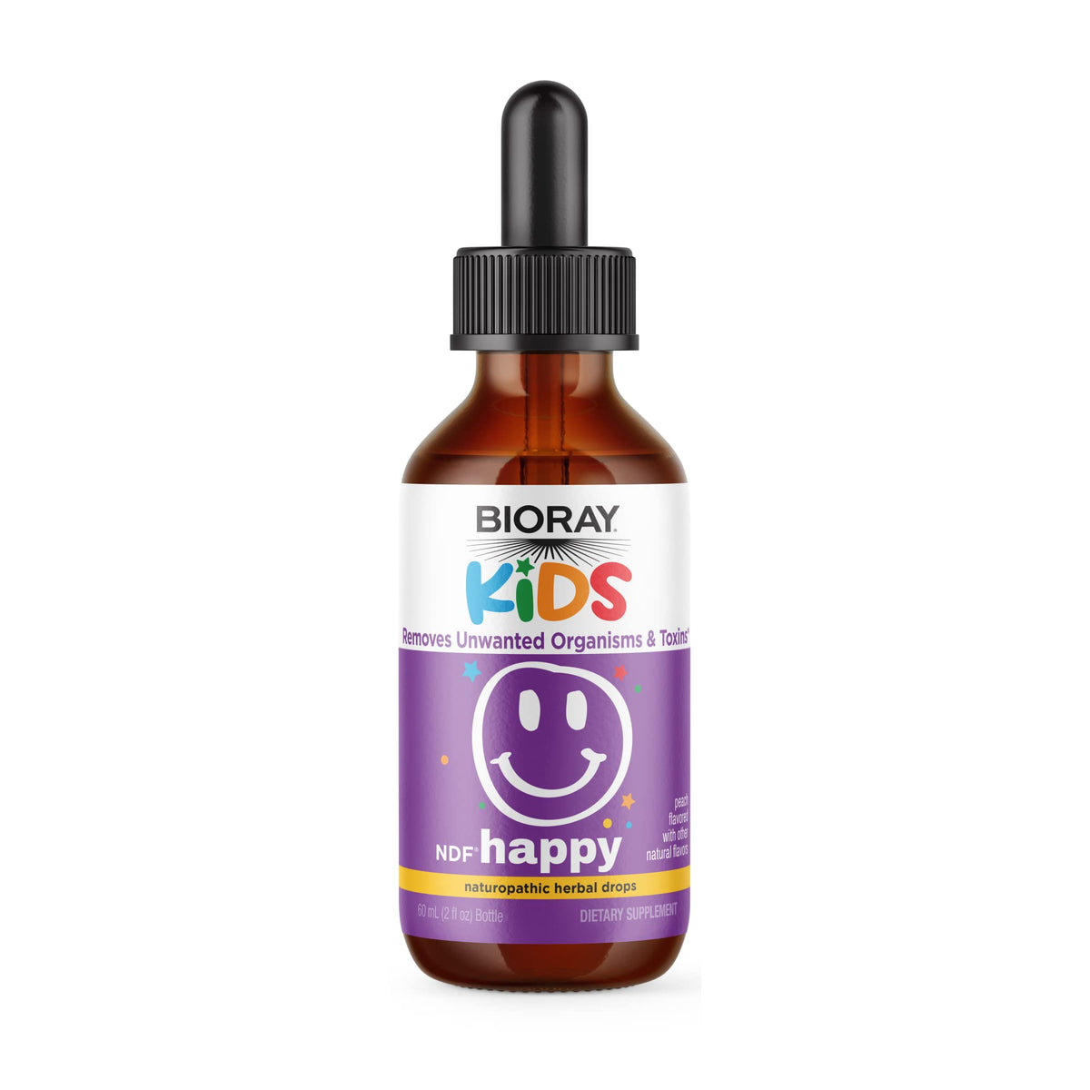 BIORAY Kids NDF Happy durazno — botella frente, apoyo emocional potencial