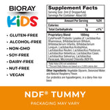 BIORAY Kids NDF Tummy frambuesa, etiqueta visible, destaca sabor frambuesa y uso diario