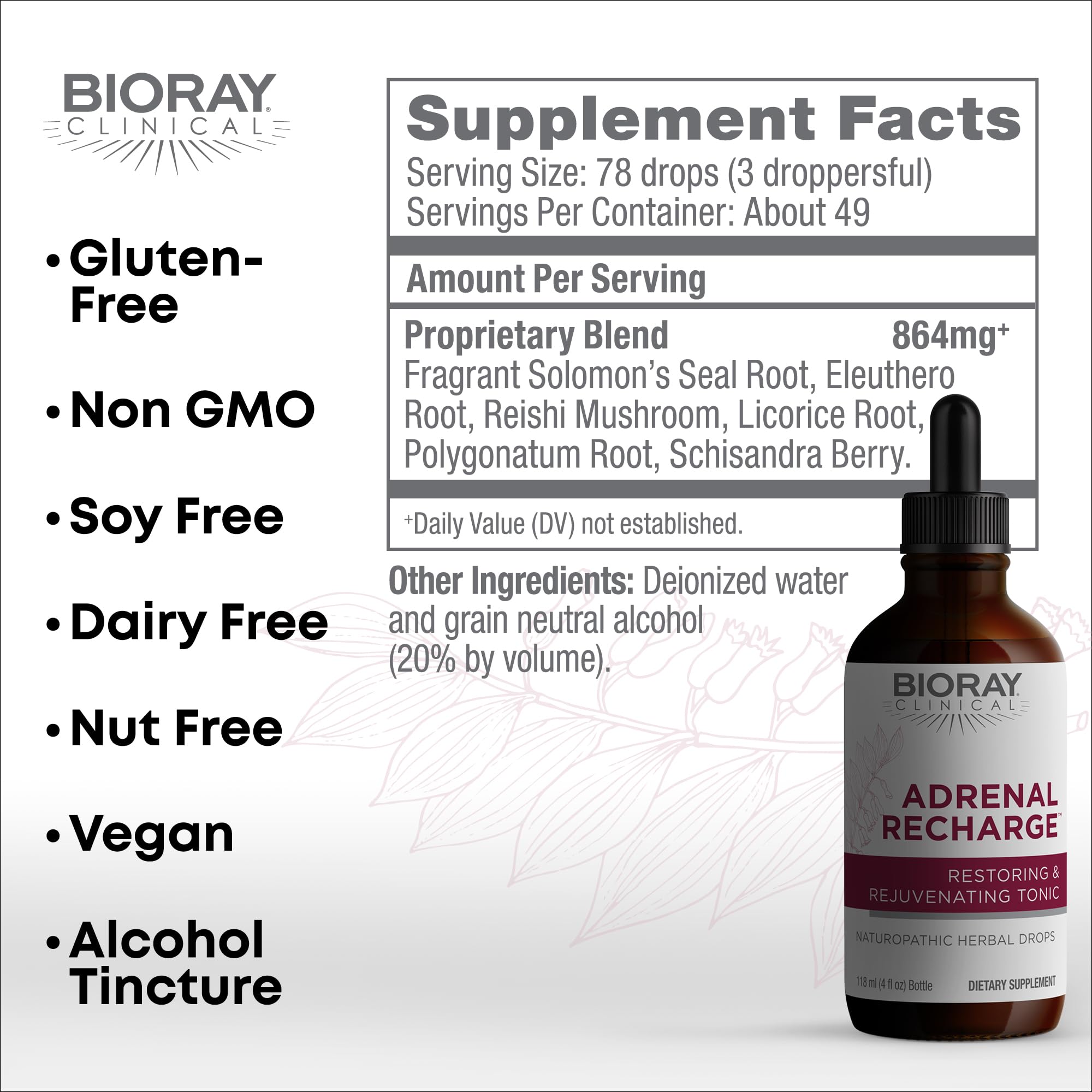 BIORAY Recarga Adrenal, dosis en gotero para uso diario y confort.