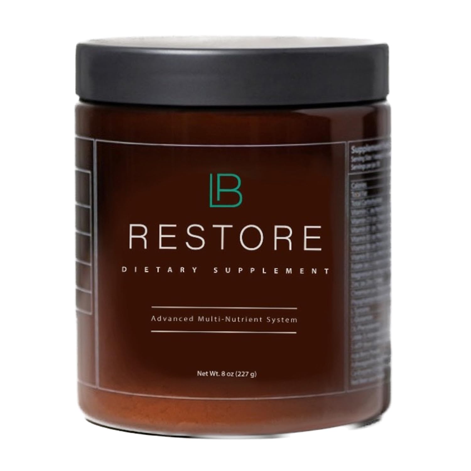 BioRebalance Restore en bote, polvo multinutriente para uso diario