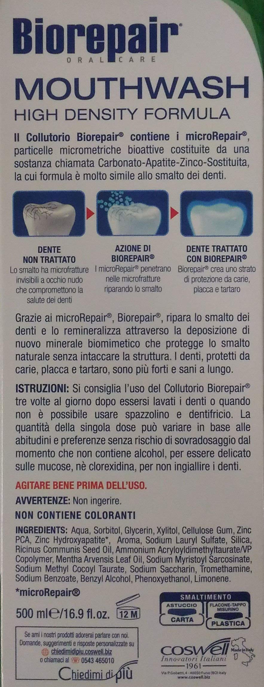 Biorepair Colutorio, dos botellas en estante, apoyo diario al cuidado dental