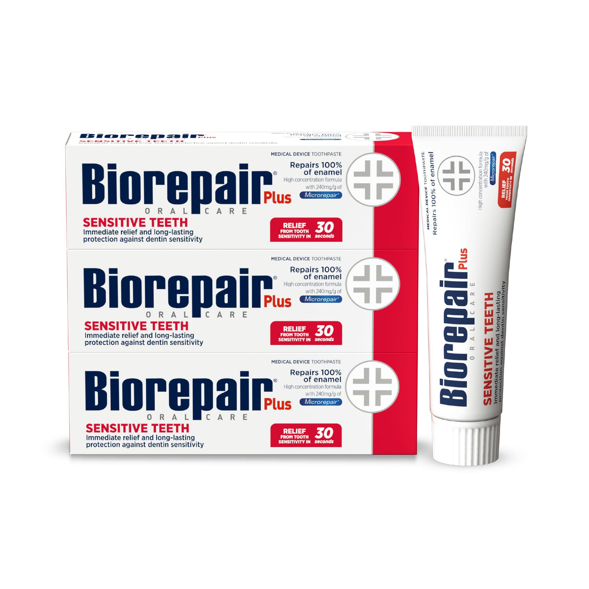 Biorepair Plus dientes sensibles pasta dental para uso diario con alivio posible desde la primera aplicación