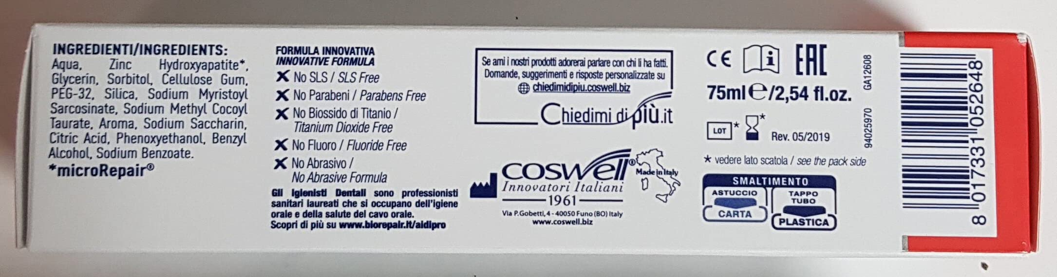 Biorepair paquete de importación italiana para cuidado diario de los dientes